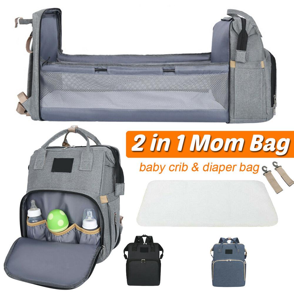 Luiertas met Babybed – 2-in-1 Reistas voor Ouders – Inclusief Mat & Strollerhaken