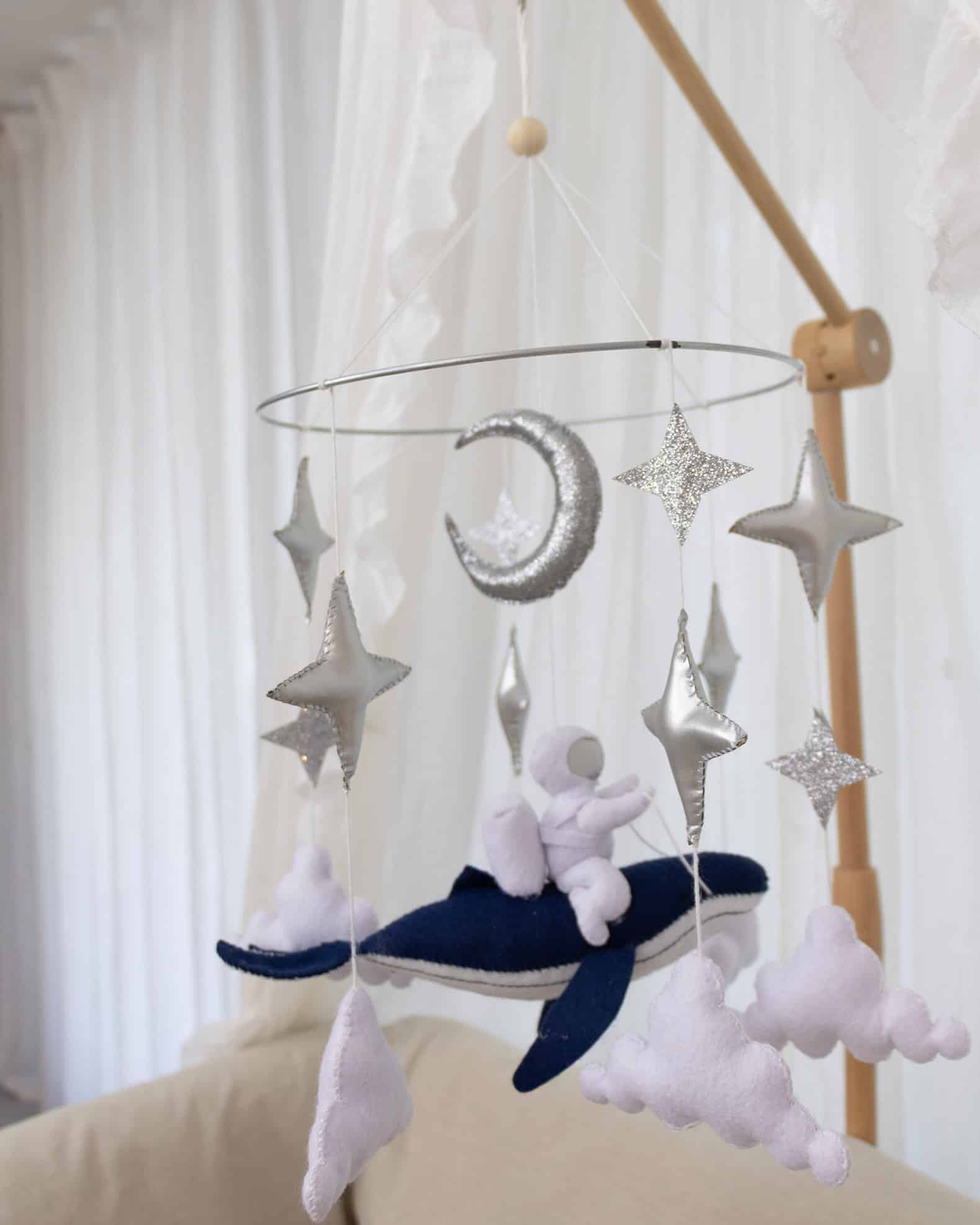 Astronaut Baby Mobiel – Handgemaakt van Hout – Decoratief & Eco – 25cm-14